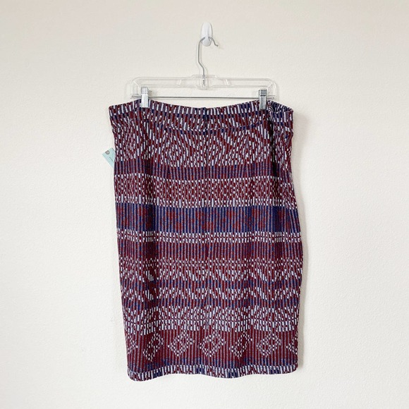 Anthropologie Red and Blue Pencil Skirt - Picture 3 of 13